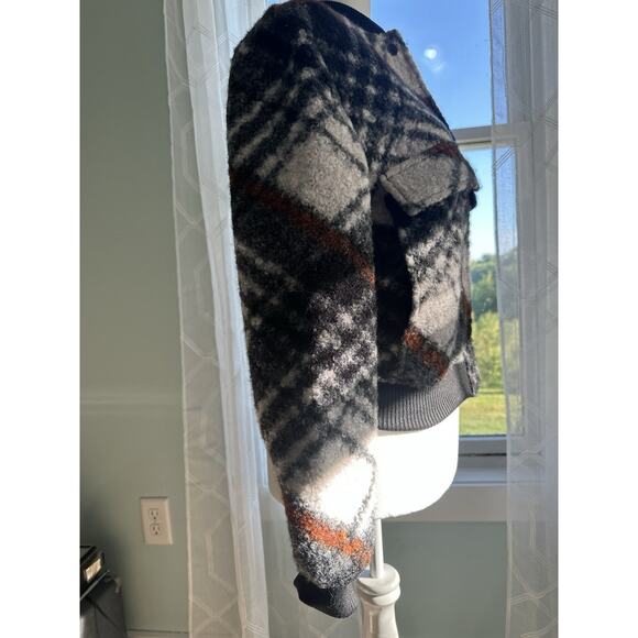 New Women Melloday Buffalo Plaid Faux Fur Double Breasted Coat Outerwear Jacket - Picture 4 of 8